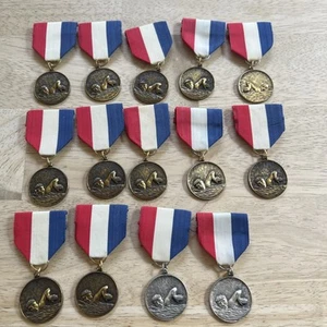 Vintage Lot Of 14 Swimming Medals - Picture 1 of 23