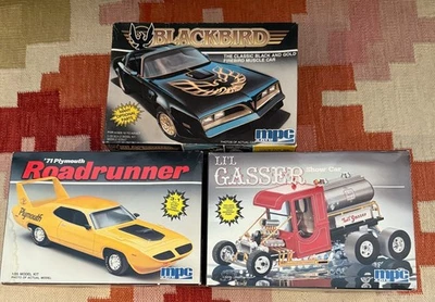 Lote de ferro-velho de carro modelo MPC Ertl vintage Roadrunner Lil Gasser Blackbird anos 80 - Imagem 1 de 4