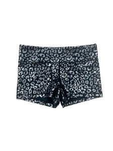 Wodbottom Black Silver Leopard Metallic Shorts 2.5” CrossFit Workout Size Medium - Picture 1 of 6
