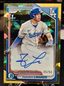 Thayron Liranzo 2024 Bowman Chrome Sapphire 1st Bowman Gold Refractor Auto #/50 - Bild 1 von 4