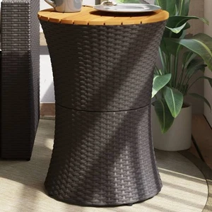 Garden Side Table in Beige & Gray Poly Rattan vidaXL - Picture 1 of 30