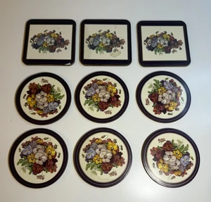 Juego de 6 Posavasos Pimpinela Vintage Redondos y 3 Cuadrados Hecho en Inglaterra - Imagen 1 de 2