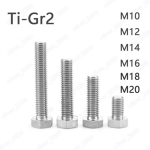 Titanium GR2 Hexagon Bolts Hex Head Cap Screws DIN933 M10 M12 M14 M16 M18 M20 - Picture 1 of 5