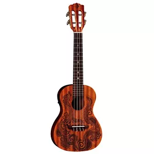 NUOVO! Luna UKE Henné Dragon mogano concerto ukulele con preamplificatore HEN DRA MAH C - Foto 1 di 1