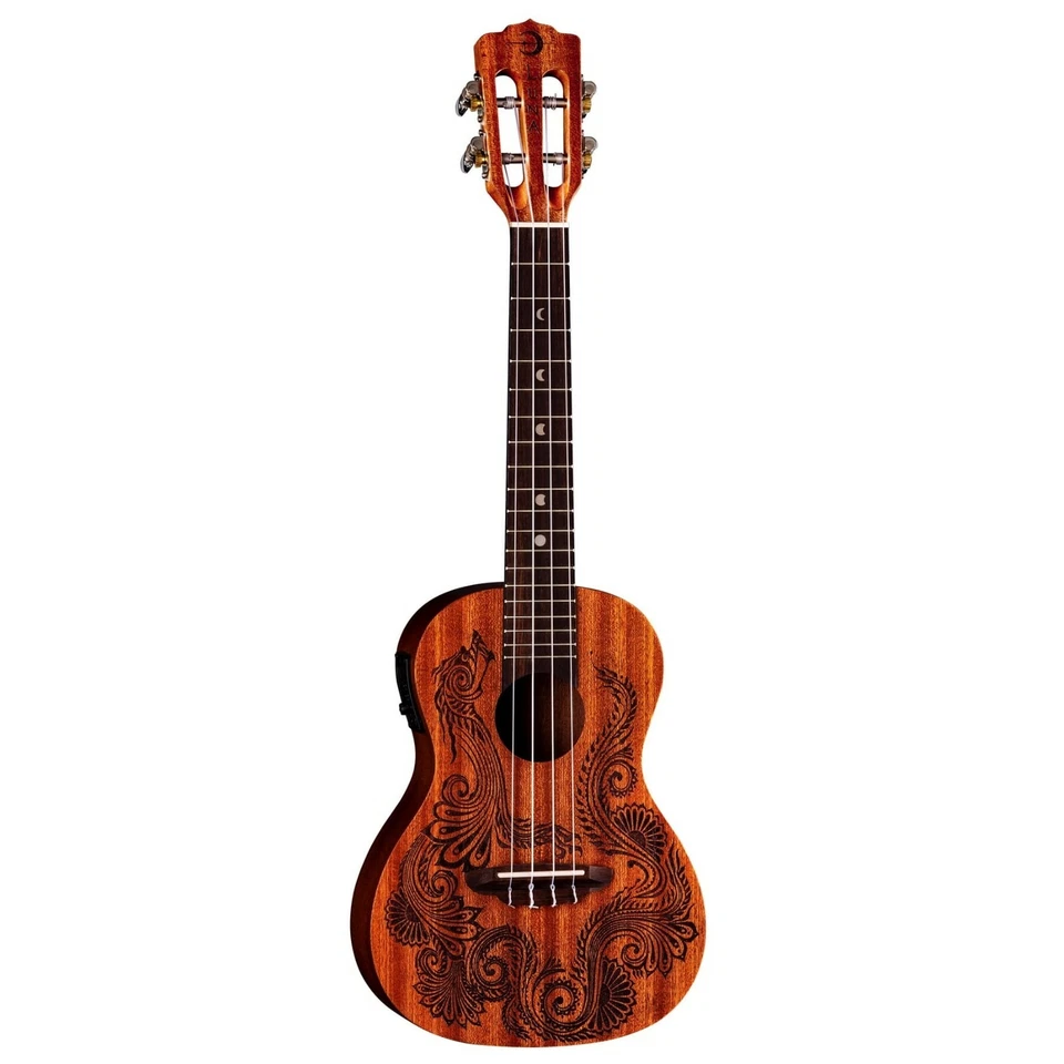 NEW! Luna UKE Henna Dragon Mahogany Concert Ukulele w/Preamp HEN DRA MAH C - Image 1 of 1