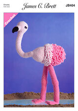 James C Brett JB404 Crochet Pattern Flo The Flamingo Toy in Flutterby Chunky