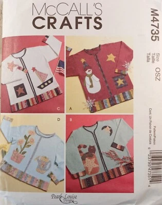 McCALLs Crafts 4735 Pearl Louise Seasonal Sweatshirt Appliques Holidays One Size - Image 1 of 4