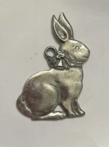 Ciondolo campane coniglio coniglietto canadese peltro gabbiano ornamento portachiavi vintage 1985 - Foto 1 di 6