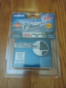 Brother P Touch TZ-131 Label Tape 1/2" 12mm Black on Clear Tape Single Pack new - Picture 1 of 10