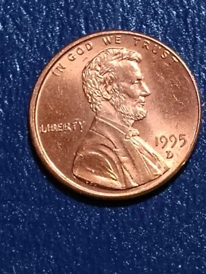 1995 D Lincoln Cent Rd Off Center Ungraded Business Strike - Image 1 of 4