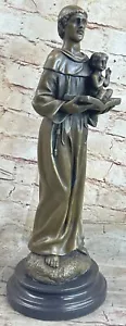 16,5 Zoll St. Antonius von Padua hält Christus Kind Amp; Heilige Bibel Bronze Verkauf - Bild 1 von 10