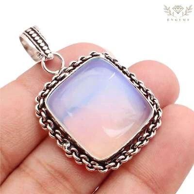 Opalit Edelstein 925 Versilberter Anhänger Handmade Schmuck Gift 3.4cm P-12566 - Bild 1 von 3