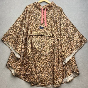 JOULES PONCHO Raincoat CAPE Brown Waterproof Leopard Animal Print Packable SMOCK - Picture 1 of 9