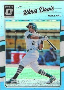 KHRIS DAVIS 2017 DONRUSS OPTIC CAROLINA BLUE #124 SERIAL #42/50 OAKLAND A'S