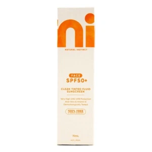 Natural Instinct Clean Face Tinted Fluid SPF 50 Sunscreen 70ml BRAND NEW - Picture 1 of 5