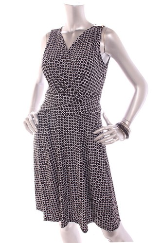 NUOVO abito Michael Kors donna fit N svasato fascia vita intrecciata jersey elasticizzato multi