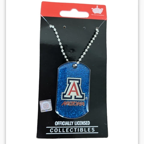 NCAA Arizona Wildcats Glitter Dog Tag Necklace For Adults Cover