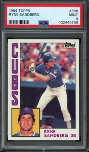 1984 Topps #596 Ryne Sandberg HOF PSA 9 MINT - Afbeelding 1 van 2