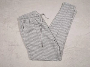Pantalones de cintura BoohooMan para hombre S gris a rayas ajuste ajustado tirón con cordón - Imagen 1 de 14