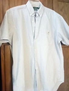Camisa Ralph Lauren Abotonada M Manga Corta Azul Rayas A01 - Imagen 1 de 6