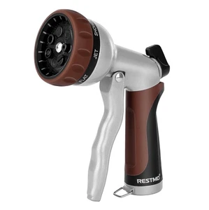 Garden Hose Nozzle, Heavy Duty Metal Water Hose Nozzle with 7 Adjustable Spra... - Picture 1 of 7