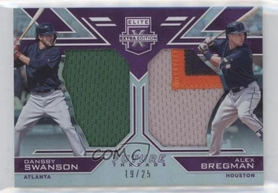2016 帕尼尼精英额外版紫色/25 Alex Bregman Dansby Swanson #FTSD-DB — 第 1/2 张图片