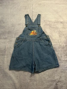 Vintage 90s Disney Winnie The Pooh Tigger Embroidered Denim Down Overalls Size L - Picture 1 of 7