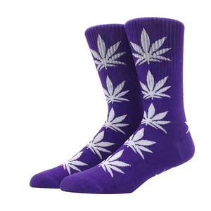 Lila Marihuana Gras Blatt Crew Socken NEU Neuheit Schuhe Mode Accessoires - Bild 1 von 4