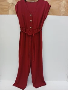 Womens size UK 10 Button Front Jumpsuit with Tie Cord Belt - NEW - Free Postage. - Picture 1 of 20