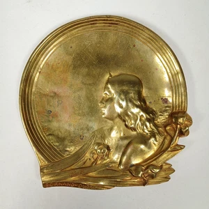 Art Nouveau Gilt Bronze Card Tray Signed Fernand-Dubois c 1900 French Vide Poche - Picture 1 of 5