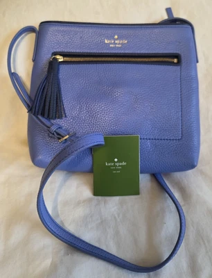 Kate Spade New York Saturday 蓝色斜挎包钱包流苏口袋拉链 — 第 1/4 张图片