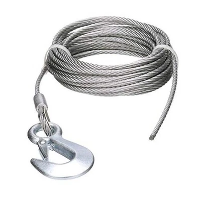  Cable de cabrestante de acero con gancho de seguridad, 3/16 pulgadas X 25 pies, 4.000 libras Resistencia a la tracción  Foto 1 de 4