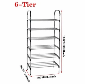 6 Tier Shoe Rack Stand Heavy Duty Sturdy Storage Self Organiser Up to 24 Pairs - Picture 1 of 2