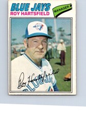BASEBALL CARD O-PEE-CHEE 1977 TORONTO BLUE JAYS MANAGER ROY HARTSFIELD  NO489