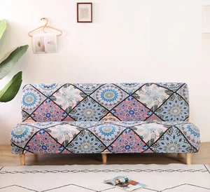 Armless Sofa Cover Stretch Sofa Bed Slipcover Futon Protector Machine Washable - Picture 1 of 117