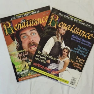 Renaissance Magazine LOT OF 2 ISSUES ~ Medieval Weddings/Ren Faire Performers - Picture 1 of 6