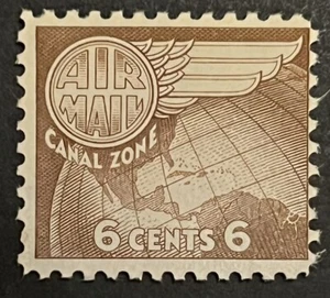Travelstamps: US Canal Zone Air Mail Stamps Scott #C22 - 6c Mint MNH OG - Picture 1 of 5