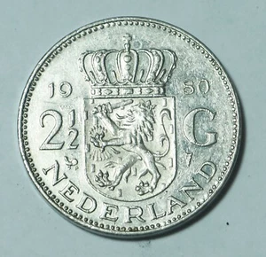 1980 Two and Half Gulden Netherlands Juliana Coin - Picture 1 of 2