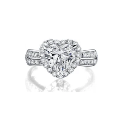 Anillo de boda de eternidad de plata esterlina 925 enchapado en circonita cúbica para mujer tallas 6-9 Foto 1 de 2