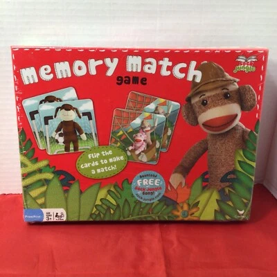 Sock Jungle -  Memory Match Game Features Sock Monkey - NEW SEALED - Image 1 of 4