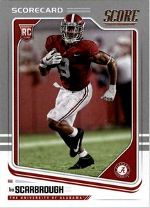2018 Score Football Bo Scarbrough Scorecard Gray SP Rookie Alabama Crimson Tide