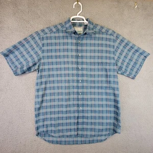 Vintage Levi’s San Francisco Herren Hemd Größe M Blau Knopfleiste Seersucker - Bild 1 von 14