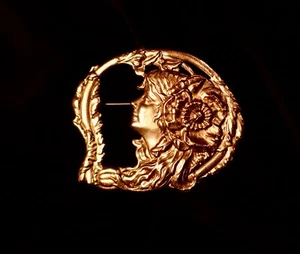 Broche figurativo señora de aspecto vintage **ART NOUVEAU** - Imagen 1 de 5