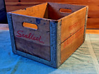 Vtg Sealtest Sheffield Wooden Milk Box Crate Galvanized Metal Edges Advertise