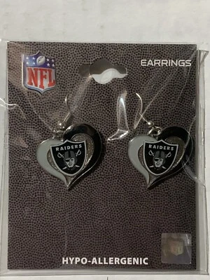 拉斯维加斯突袭者队NFL漩涡心形耳环 — 第 1/2 张图片