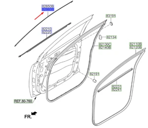 KIA SPORTAGE QL MK4 Front Right Door Top Frame Moulding 82860D9010 NEW GENUINE - Picture 1 of 2