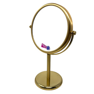 Vtg Irving Rice Mag-ni-fique Stand Mirror TS159B Shiny & Brushed Brass 5X New