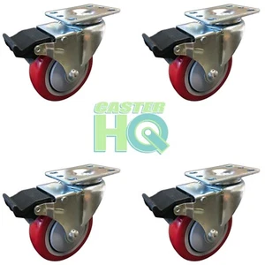 CASTERHQ - 3-1/2" Total Locking Brake Lenkrolle 4er Set - 1.200 Pfund Kapazität - Bild 1 von 6