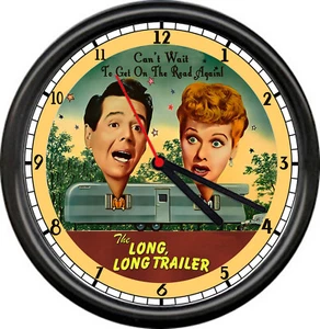 Casa rodante remolque de viaje cámper largo cámper en la carretera otra vez letrero retro reloj de pared - Imagen 1 de 1