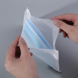 10Pcs Frosted Transparent Bag With Pull Tab Travel Sock Packaging Bag Resealable - Photo 1/14